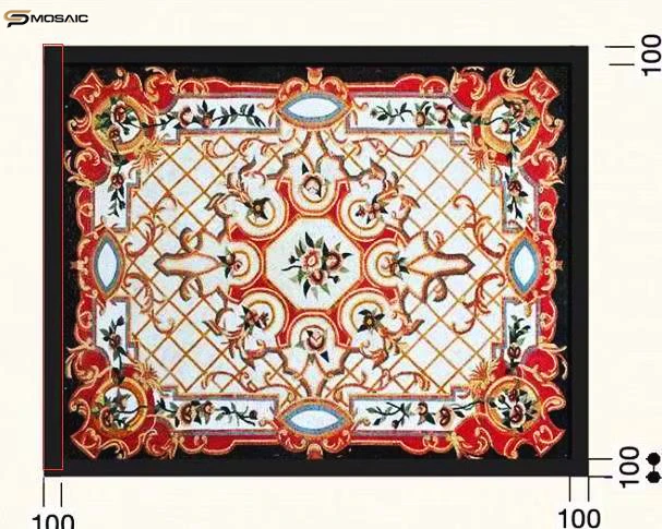 Красный цветочный узор мозаика ручной работы теплый пол плитка дизайн интерьера красивое украшение на заказ стены художественные фрески каменная