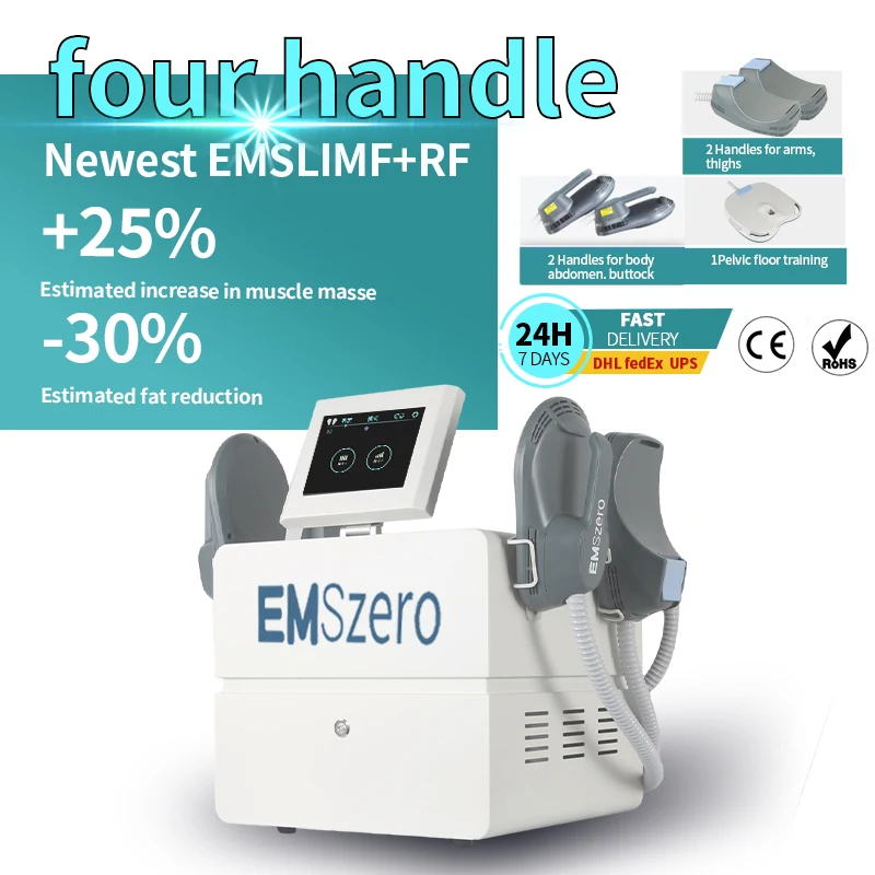 4 handles EMS body sculpting beauty machine professional air cooling cheap portable ems equipment