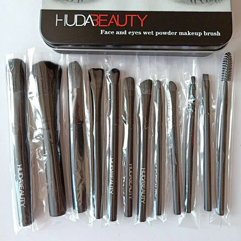 Amazon eBay hot sell custom foundation BB cream blush eye shadow naked3 12pcs makeup brush sets portable iron box