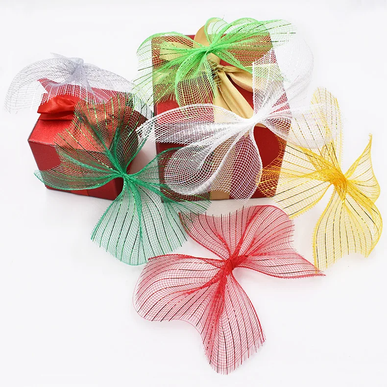 Xmas Mesh Fabric Ceiling Wall Decorating DIY Wreath Accessories Christmas New Year Gauze Rolls