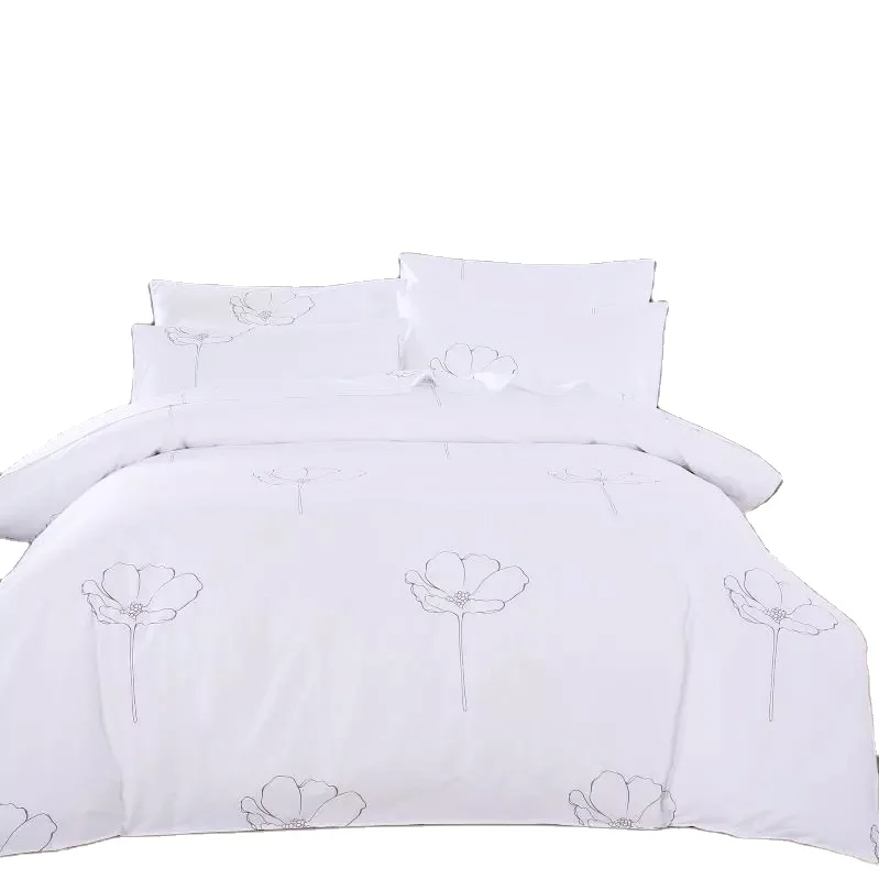 premium hotel linen bedding set custom size double queen king 100% cotton hotel bedding set