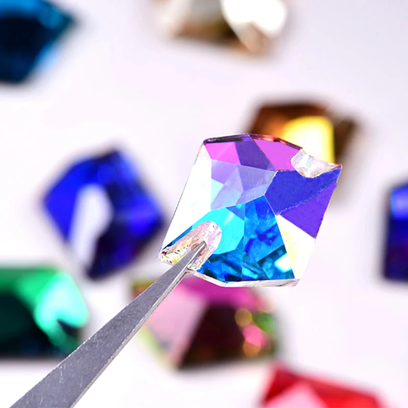 Colorful 5A Crystal Sewing Gemstones High Quality Irregular Cosmic Glass Sew On Rhinestone for Dresses