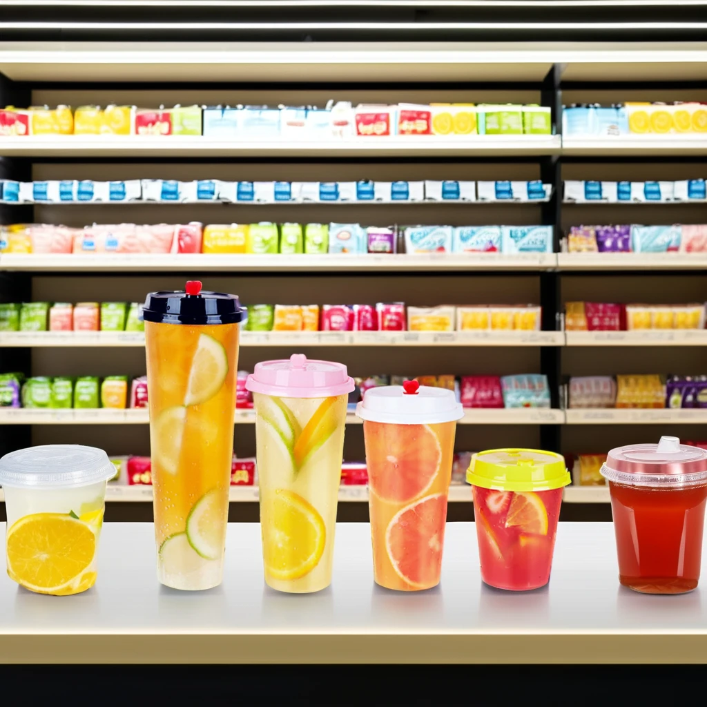 AT PACK Custom Disposable Reusable Bubble Tea Plastic Cups With Lids For Personalization With Logo 16oz 24oz Frosted PP Cups