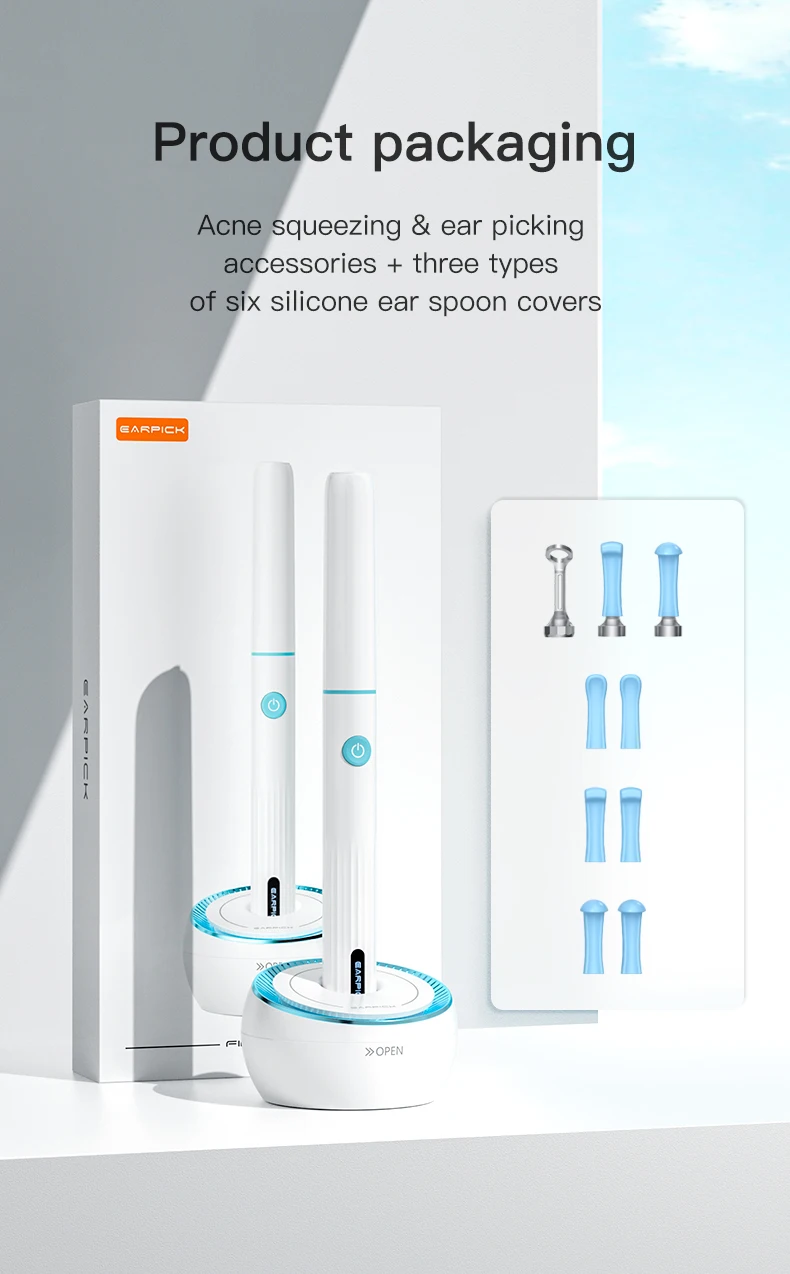 Find A-Pro Soulear Intelligent Visual Ear Pick 6-Axis Gyroscope 5MP 3.5mm Lens for Adults Kids&Pets Otoscope Camera Ear Cleaner