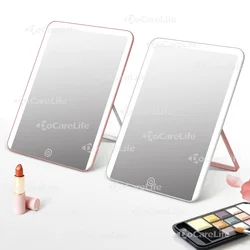 Docarelife Amazon, Лидер продаж, USB перезаряжаемое туалетное зеркало с подсветкой для путешествий, настольное зеркало для макияжа с подсветкой