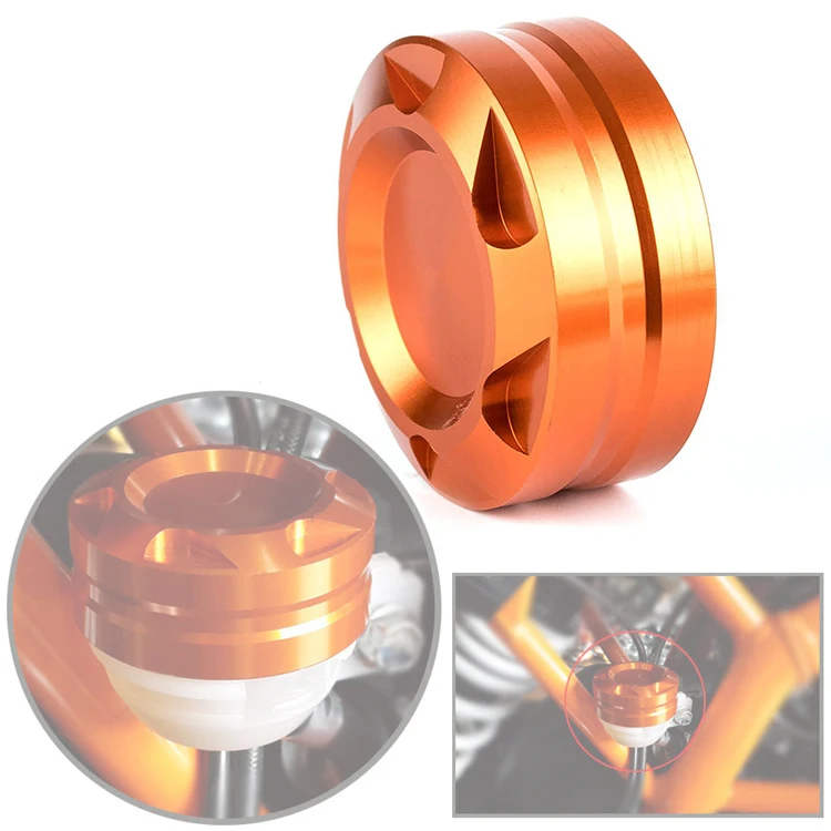 REALZION Motorcycle Rear Brake Fluid Reservoir Cover Cap Tank Cup For KTM Duke 390 2013-2018 Duke 250 RC250 2017-2018