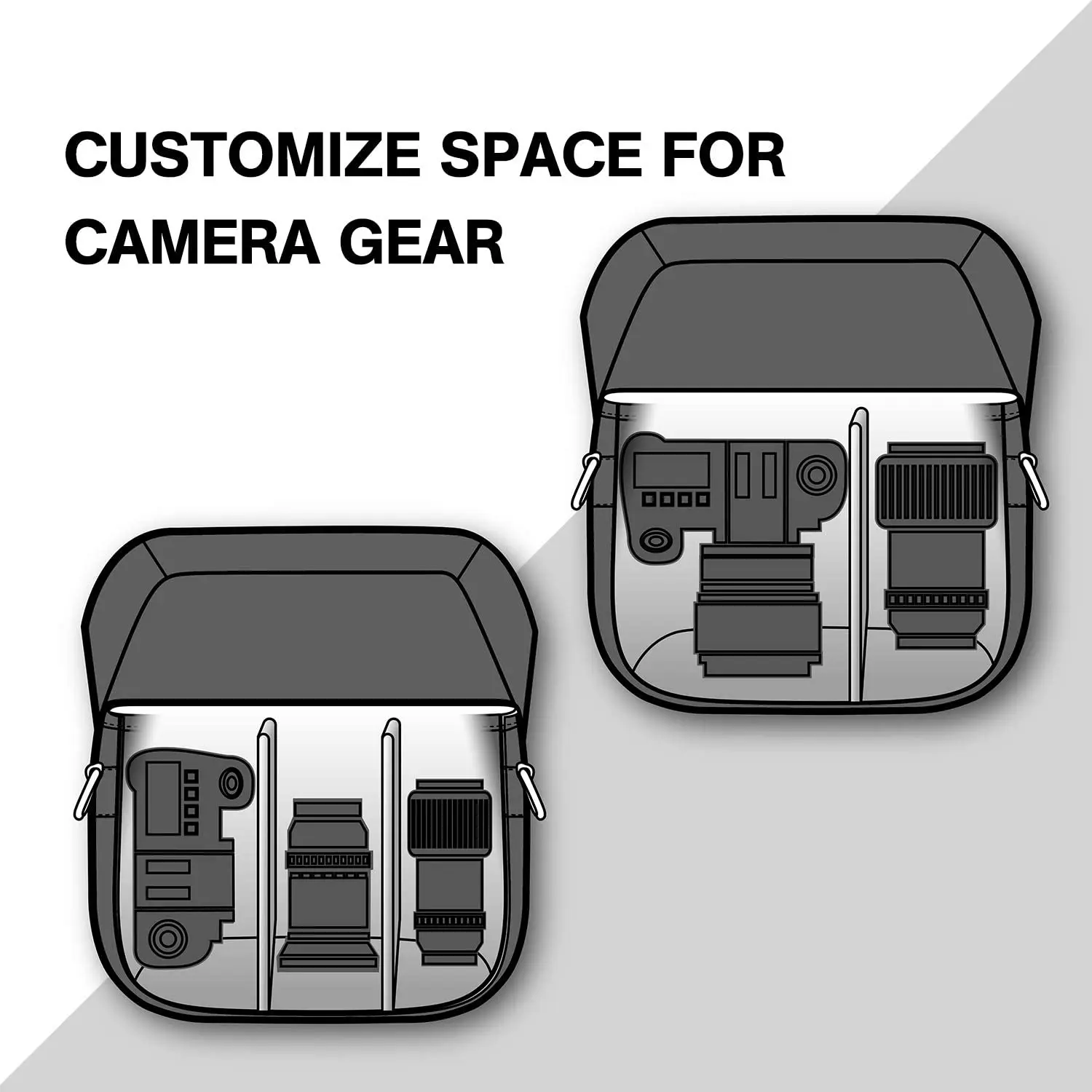 Camera Bag SLR DSLR Canvas Camera Case, Vintage Padded Camera Shoulder Bag with Rain Cover