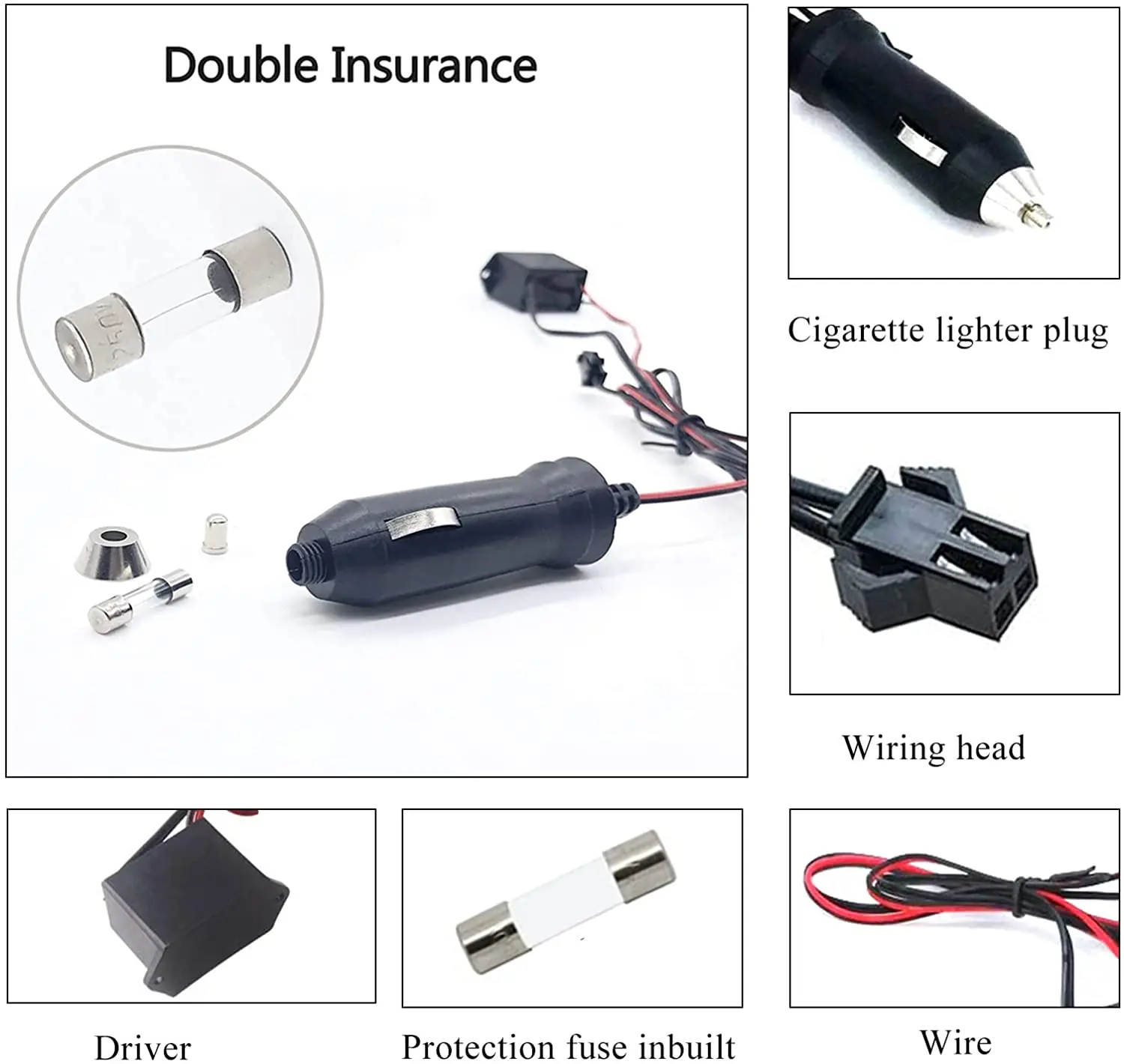 Синяя светодиодная лента El Wire для салона автомобиля, 1 м, 3 м, 5 м, неоновый EL-провод для украшения салона автомобиля