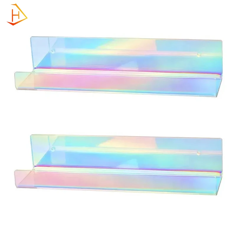 Custom Home Decoration Collectible Toy Plants Display Organizer Colorful Acrylic Wall Shelves