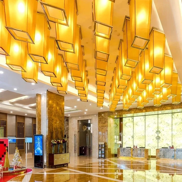 Jansoul fancy luxury acrylic  glass big decoration chandelier for lobby of the hotel hallway villa wedding meeting room
