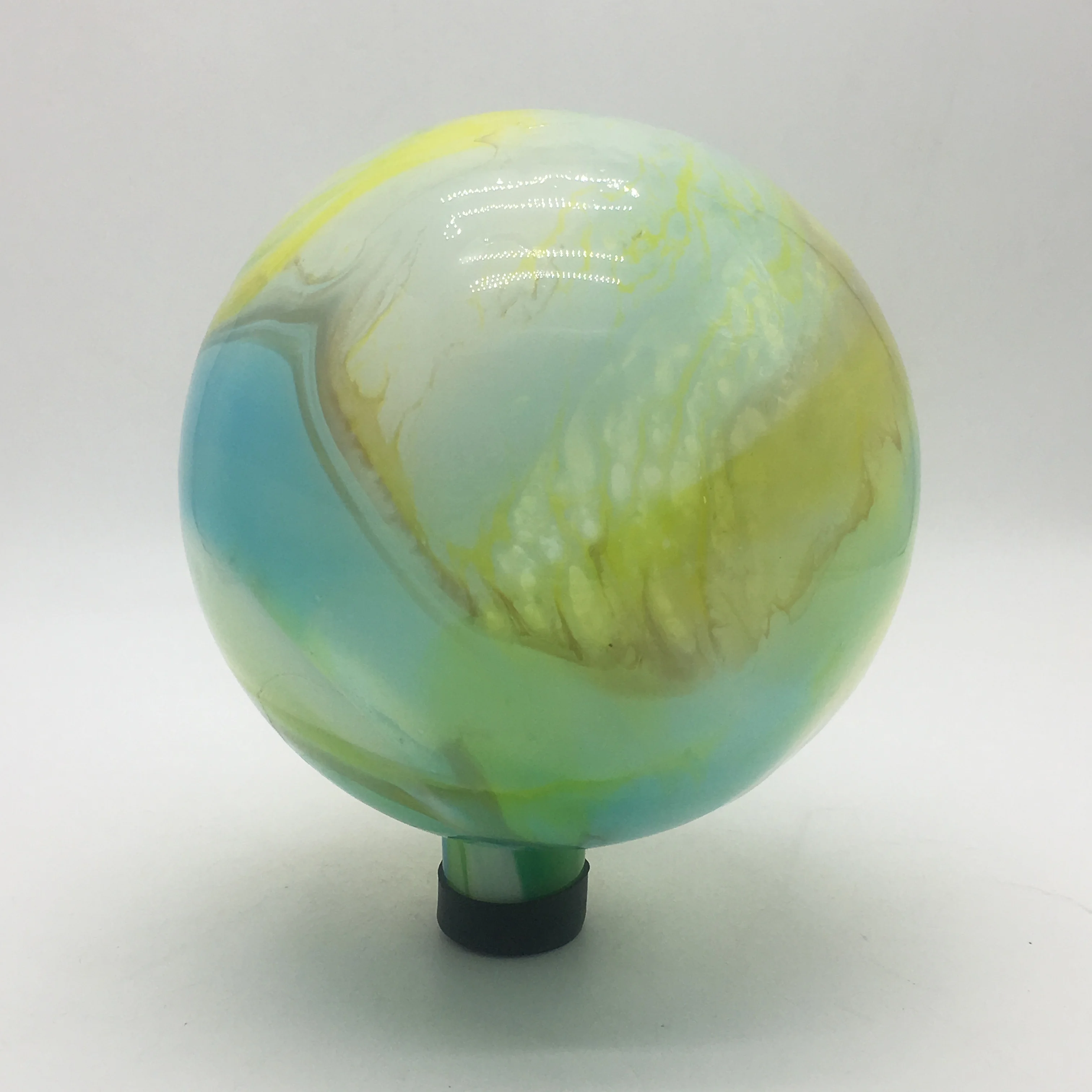 25cm Multicolored Glazed Glass Gazing Ball For Garden Decoration