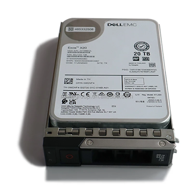 FACTORY SEALED Server Internal Hard Drive Hdd DELL 20TB 7.2K SAS 3.5 12GB/S HDD 14G 15G 512E