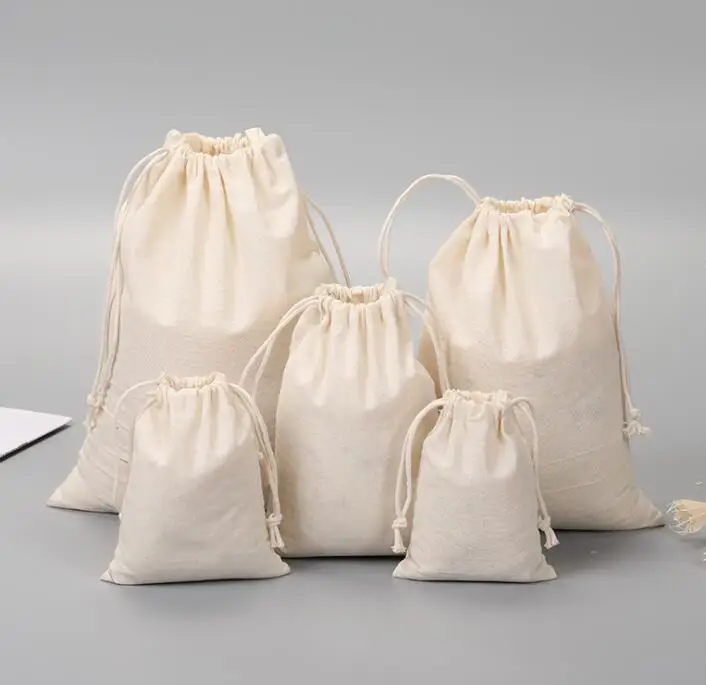 Factory Price Canvas Cotton Drawstring Shoe Bags Cloth Dust Bag Dustbag for shoes