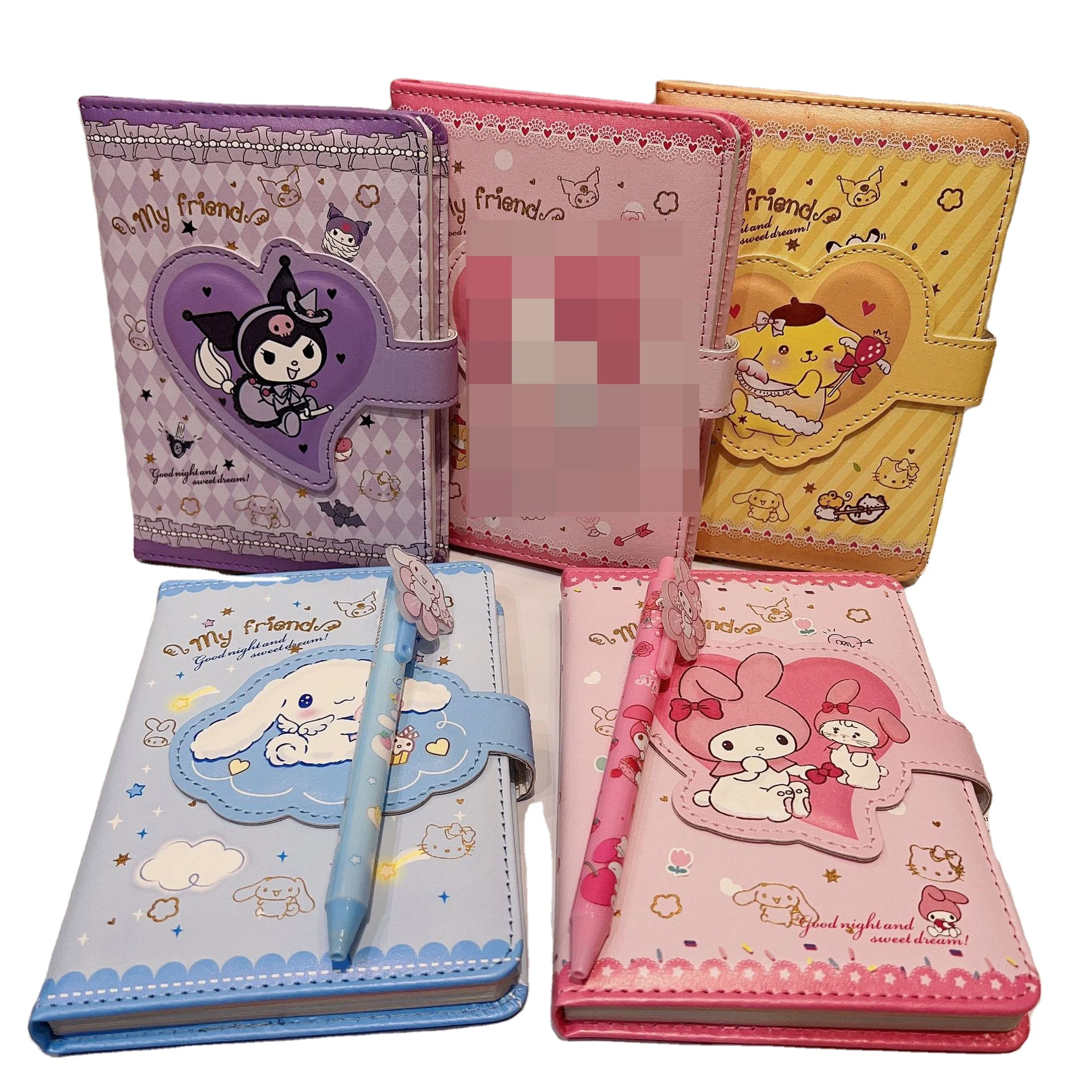 RuunJoy Kawaii Notebook Anime Kulomi Students Hand Account Diary Children Magnetic Buckle Notepad Gift Box Stationery Supplies