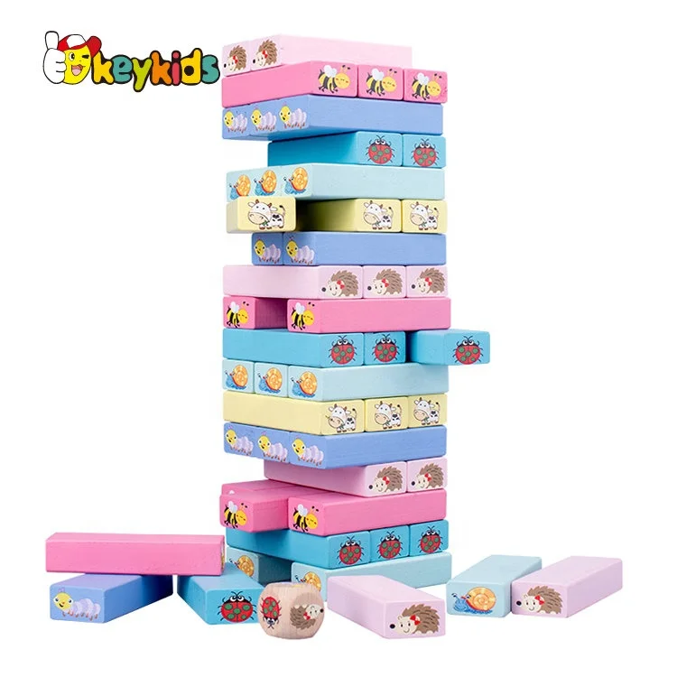 2024 Customize tumbling wooden block tower for children W13D238