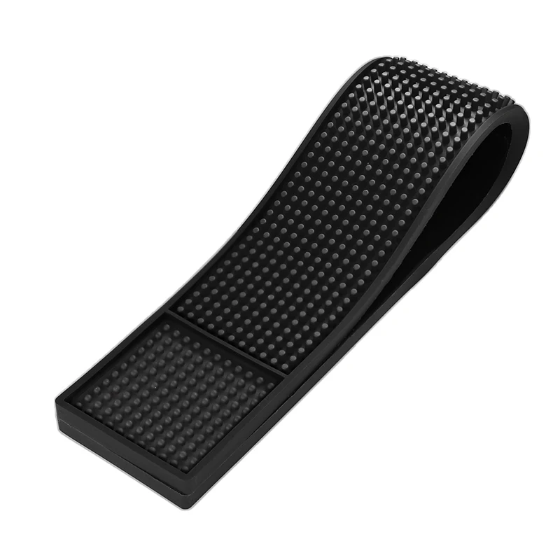 Black Rubber Bar Service Spill Mat, Barber Station Mat Flexible Bar Mat Set for Countertop, Waterproof Home Bar Mats Restaurant