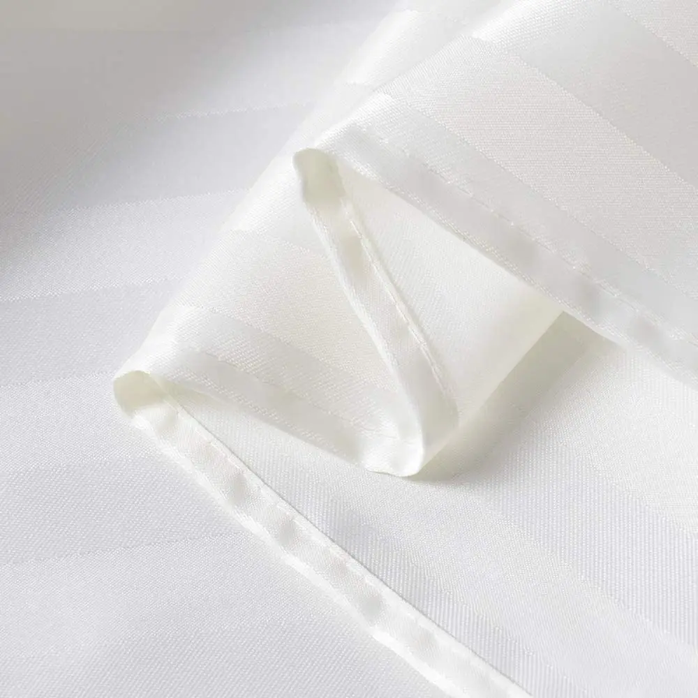 Bathroom Shower Curtains Mould Proof Resistant Polyester Cloth Anti Bacterial Waterproof White Satin Stripe shower curtain