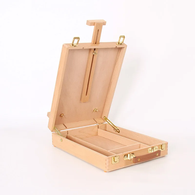 2022 Beech Wood  Portable easel box  Desktop Painting Easel for Art students and beginner