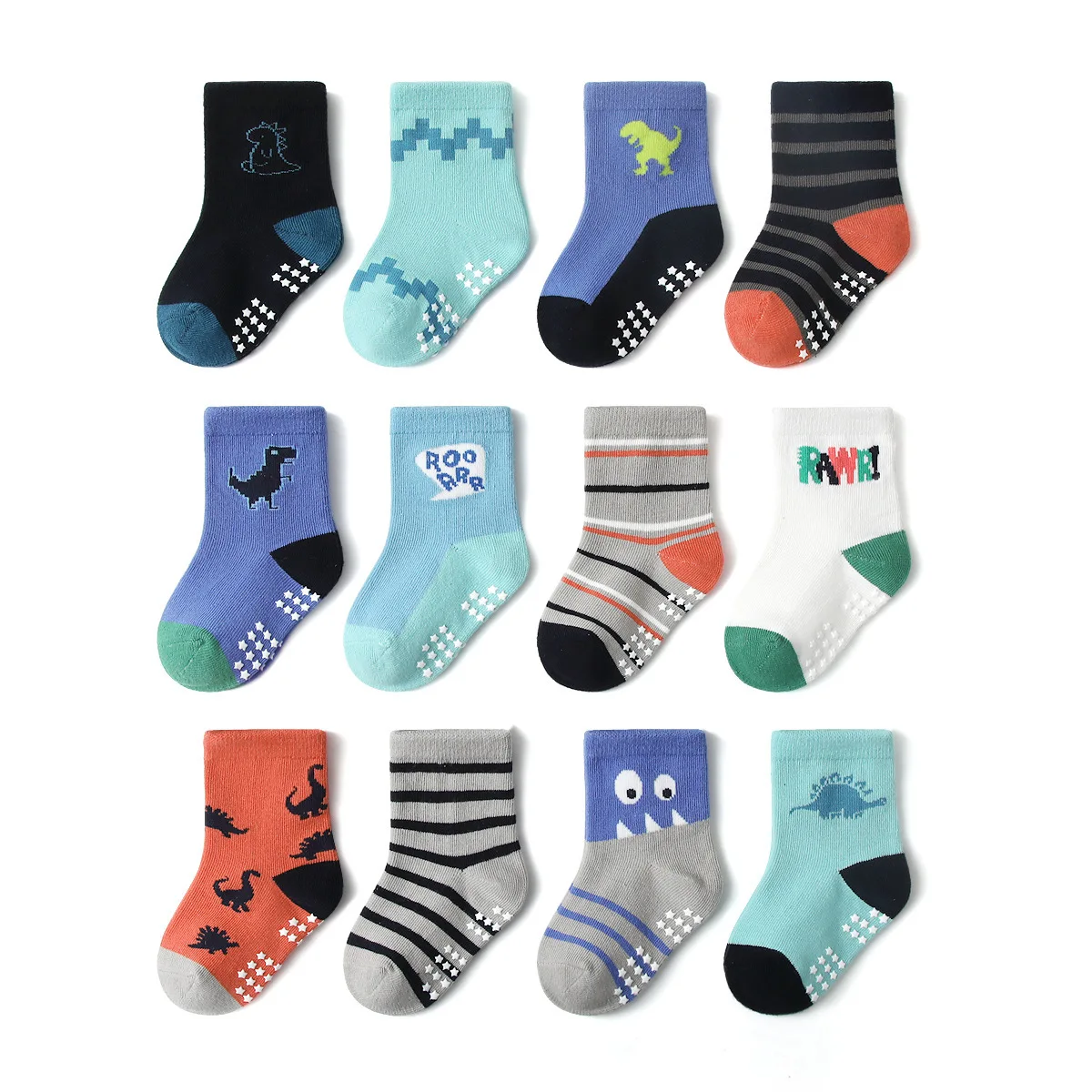 Restock Happy Children Floor Socks Newborn Toddler Infant Funny Boy Non Slip Grip Baby Anti Slip Kids Cartoon Socks Cotton Socks