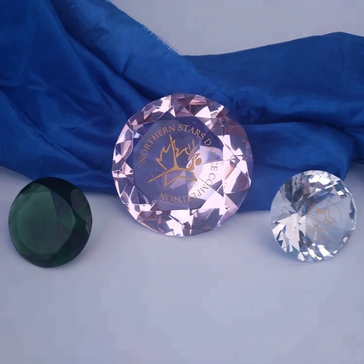 Honor of Crystal New Arrival Customized Crystal Glass Red Diamond for Wedding Gift