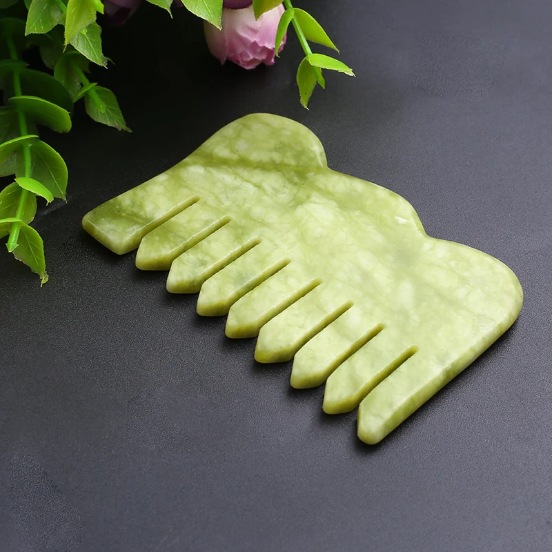 Crystal Comb Jade Gua Sha Hair Massage Natural Real Jade Comb Jade Gua Sha With Comb