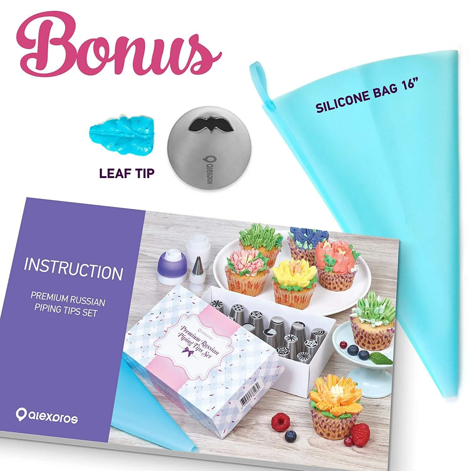 
Hot-selling 49-piece decorating mouth set rose decorating bag DIY cake baking converter kit 