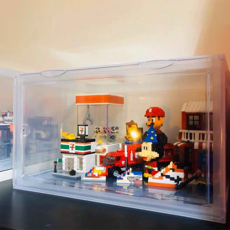 Wholesale Custom Logo Printed Plastic Transparent Toy Storage Box Sneaker Toys Organizer Storage Box