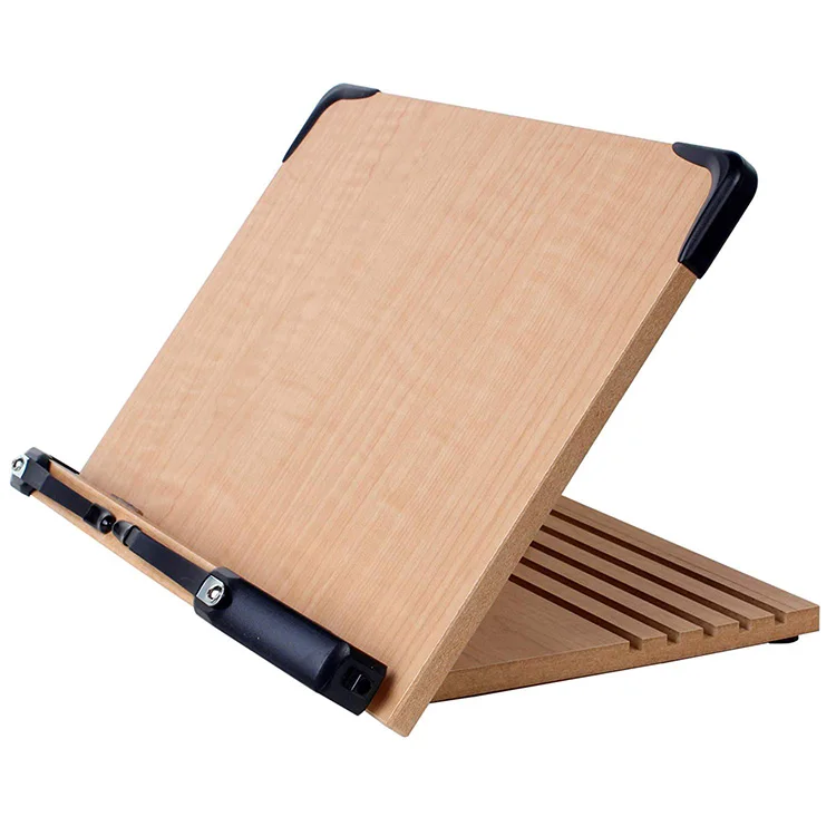 2021 Hot-selling Smooth Bamboo Book Display Stand Cookbook Rack Office Study Room Paper Pad Textbook Reading Holder