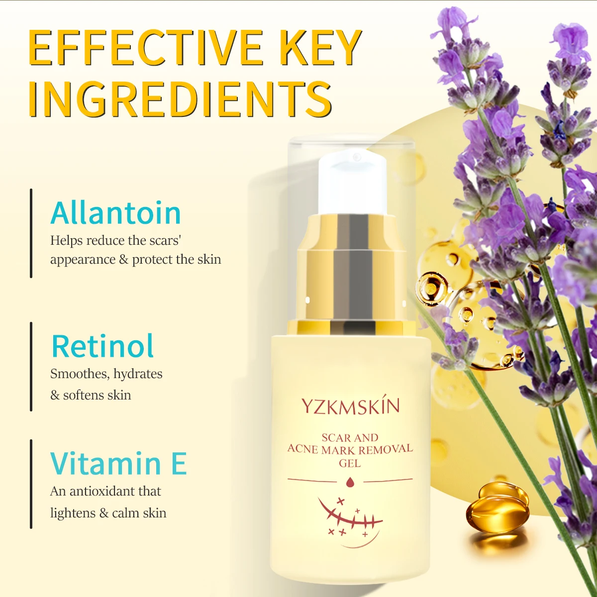 custom effective silicone dark spot repairing serum scars marks treatment products acne scar removal gel for old scars on face