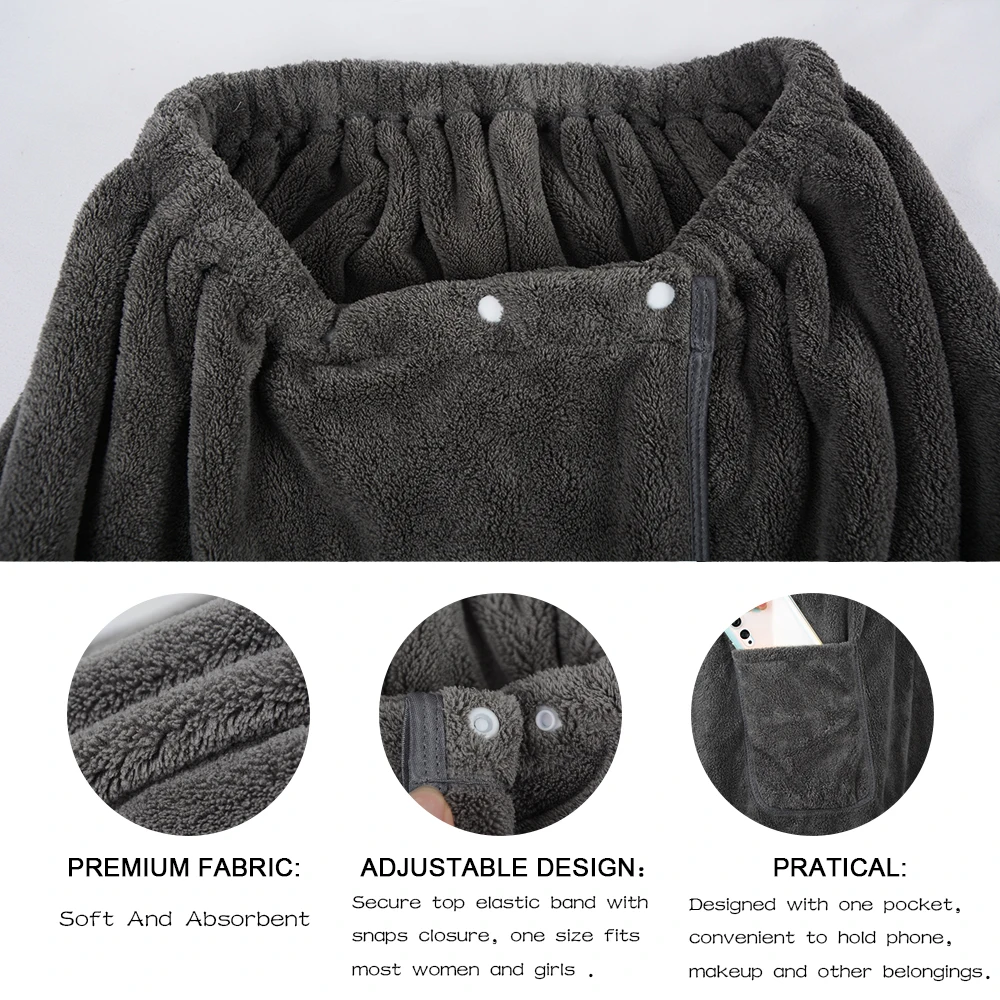 Hot Sale Women Spa Bath Wrap Towel Super Absorbent Bath Gown Microfiber Bath Towel