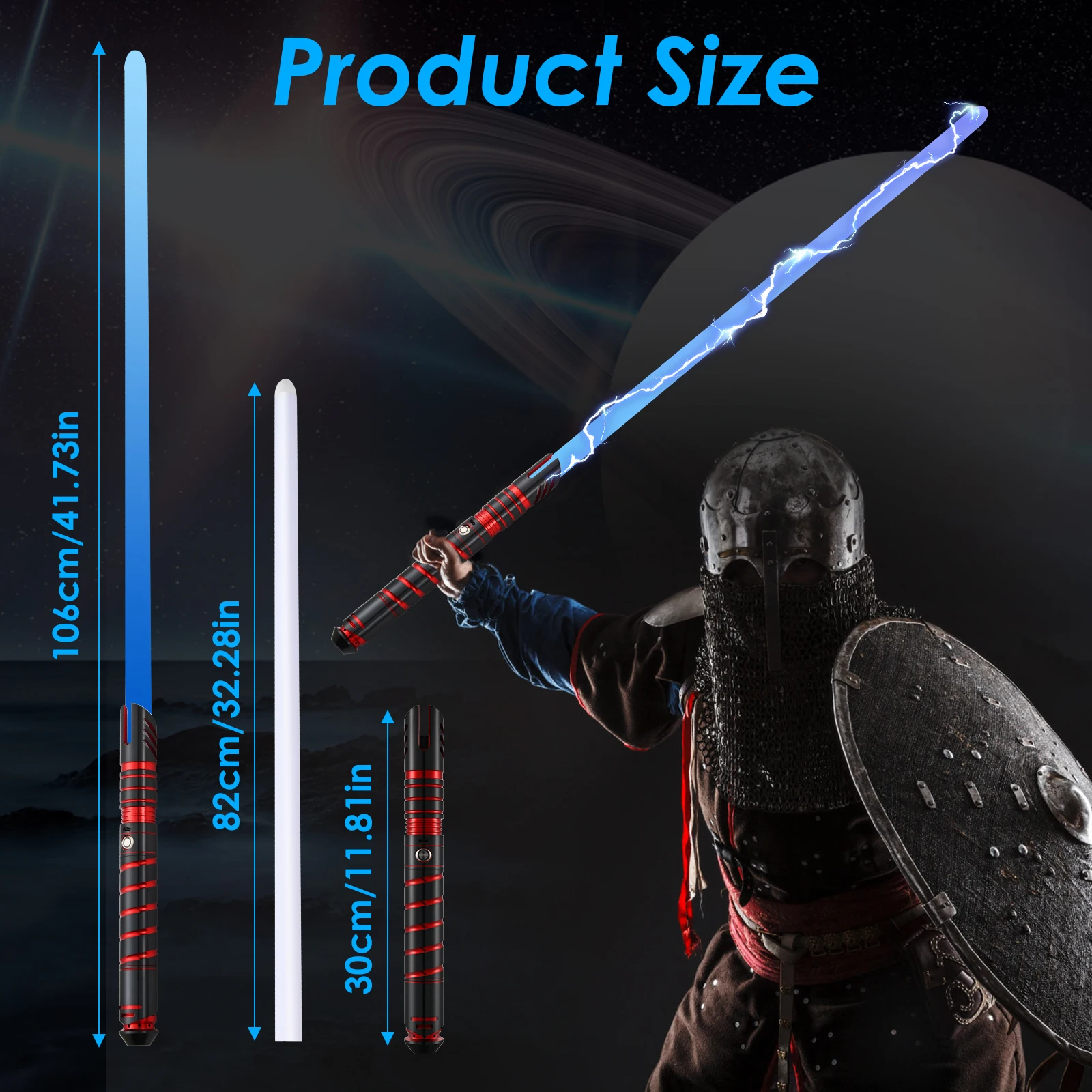 Lightsaber Type-C Rechargeable Light Saber  Sword Alloy Handle RGB with Sound Modes,holiday  Halloween Decoration