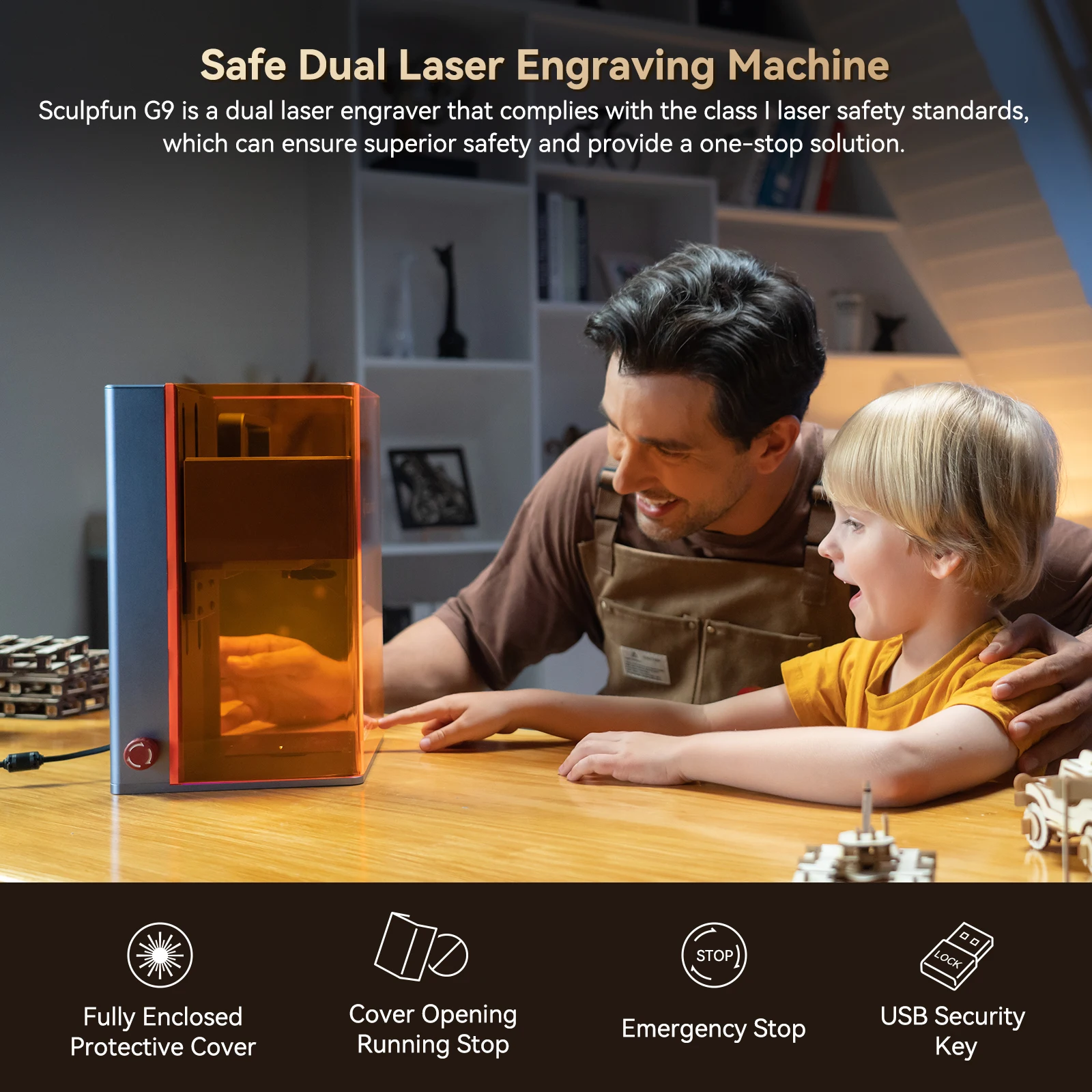 SCULPFUN G9 Laser Cutter and Engraver Machine Portable Lazer Engraving Machine