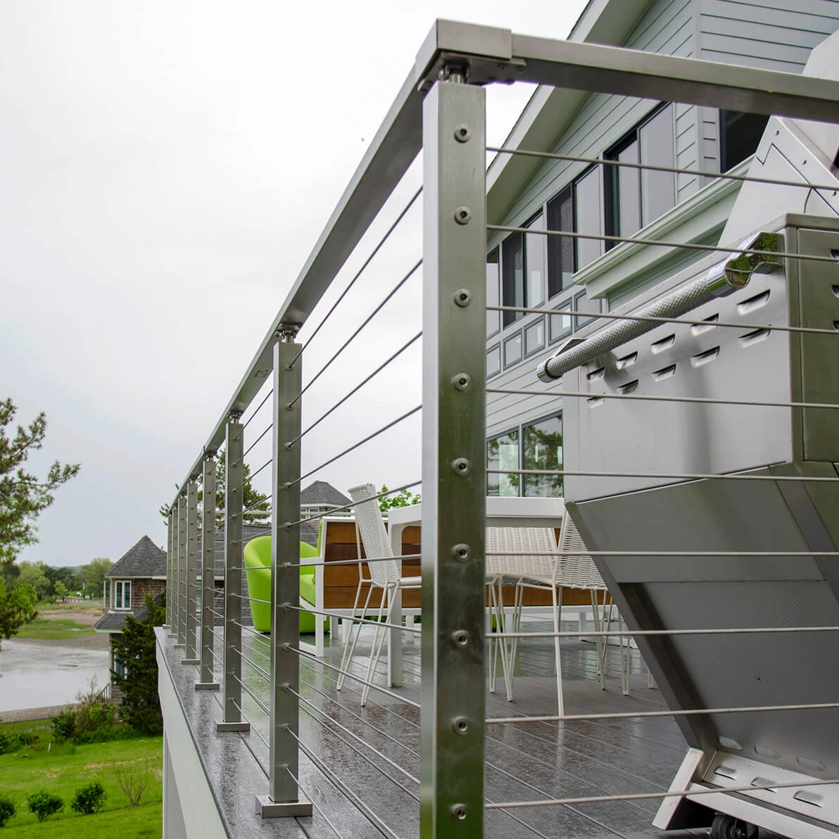 Wire Rope Railing System Balcone Outdoor Handrail Stanchions