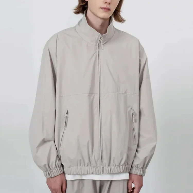 training&jogging wear designers loose fit utility sweatsuit jacket jogger track suit custom logo windbreaker nylon two piece set