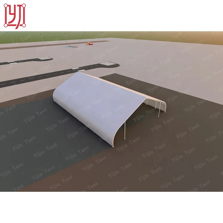 20x40 м большой изогнутый тент tfs для авиационного ангара