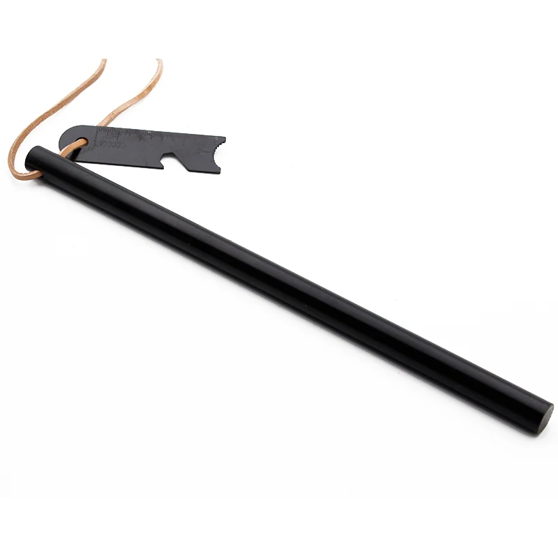 Extra Long 10inch Leather String Survival Gear Waterproof Ferrocerium Rod Fire Stick Fire Starter for Hiking