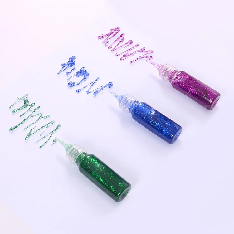 
High Quality Wholesale Slime Glitter Glue Diy Christmas Gift Bright Mult-Color Glitter Glue Set For Kids Decoration 