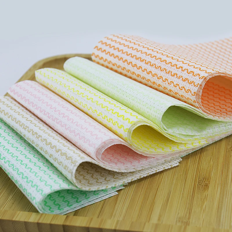 High Quantity 6 PC/ Bag Non-woven Pure Color Wiping Clothes, eco-friendly disposable kitchen cleaning towels
