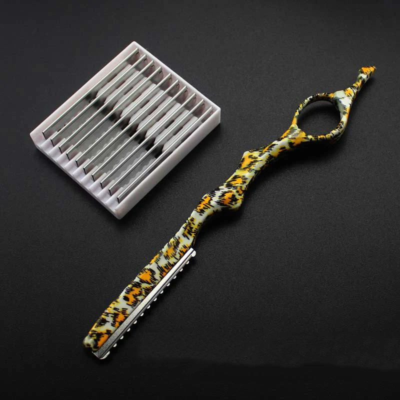 Тонкая Бритва + 10 шт. лезвий BladeTD2 17,5 см, машинка для стрижки волос, металлическое лезвие с одной кромкой, прямая Безопасная бритва