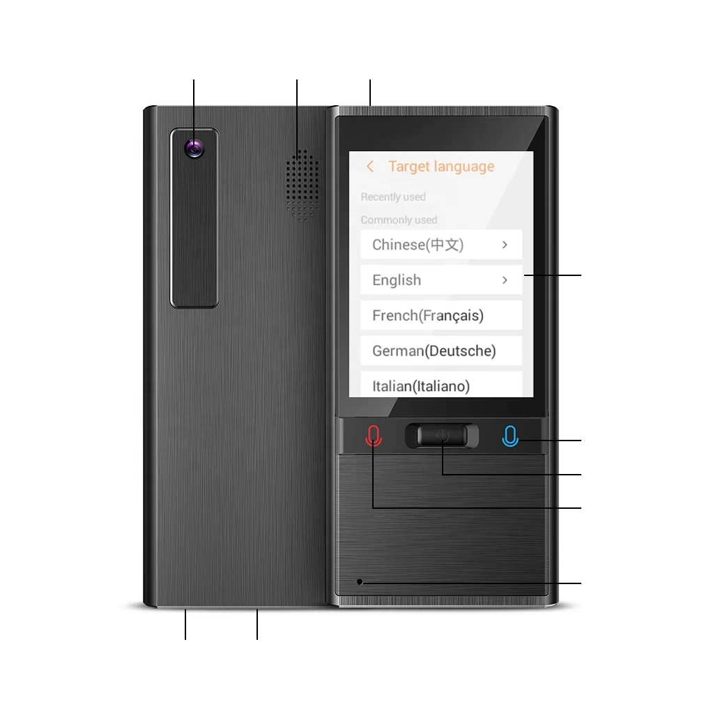 OEM Design Pocket Two-Way Voice Translator Vormor T9 Metal 106 Language Real-Time Smart Instant Language Translator for Business