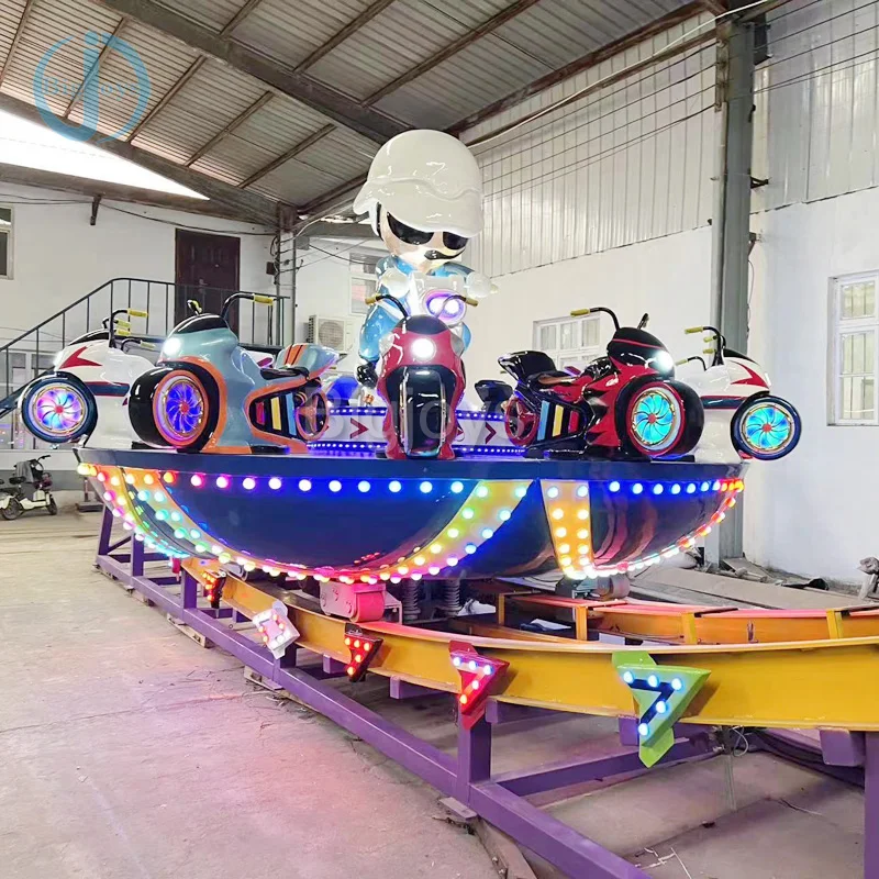 12 Seats Rotating Rides Outdoor Amusement Park Rides Flying Motorcycle On Sale
