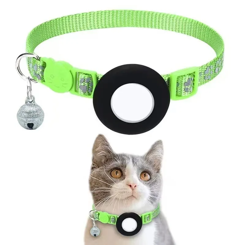 Hyra Reflective Nylon Pet Dog collar & cat Neck cat collar With Tracker Reflective cat collar With Bell