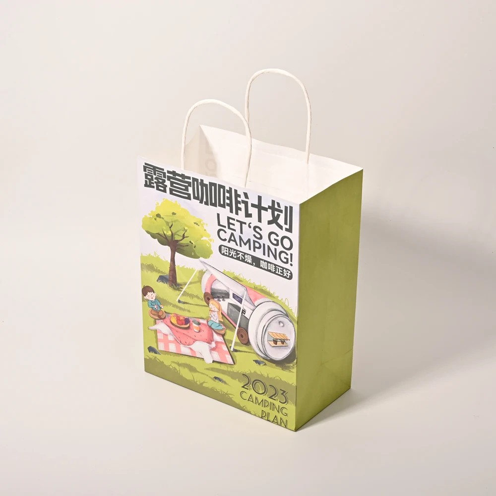Modern Design Custom Paper Bags With Logo Paper Bag Customize Twisted Handle Paper Packaging Bag