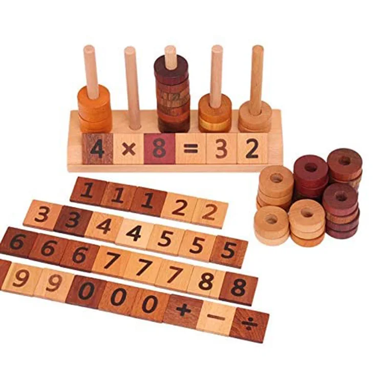 Деревянная игрушка Монтессори для детей, математические игрушки, цифры-блоки, сортировщик, Дошкольный обучающий инструмент