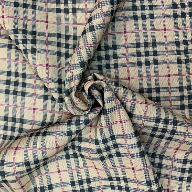 
High quality Manufacturers supply printing backside knit bonding polyester plaid fabric for jackets 
