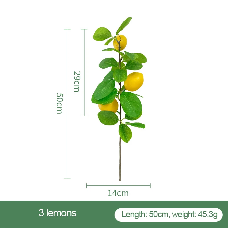 Lemon Branches Artificial Greenery Plants Faux Lemon Picks for Kitchen Party Wedding Home Table Artificial Lemon Plant