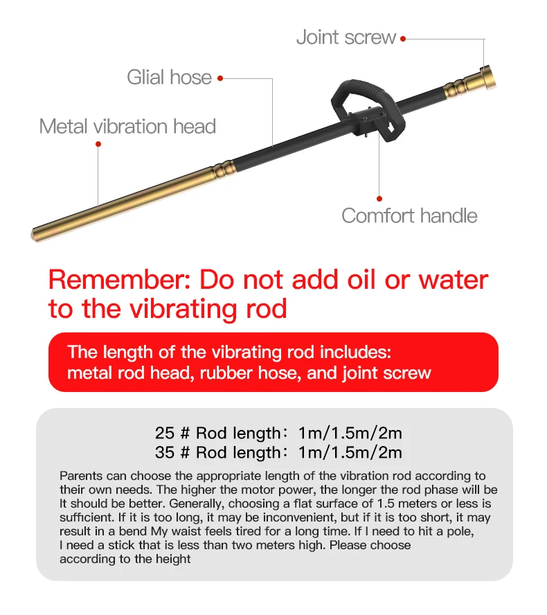 3000-6000r/min Portable 150W Cement Vibrator Concrete Electric Cement Vibrator Lithium Battery