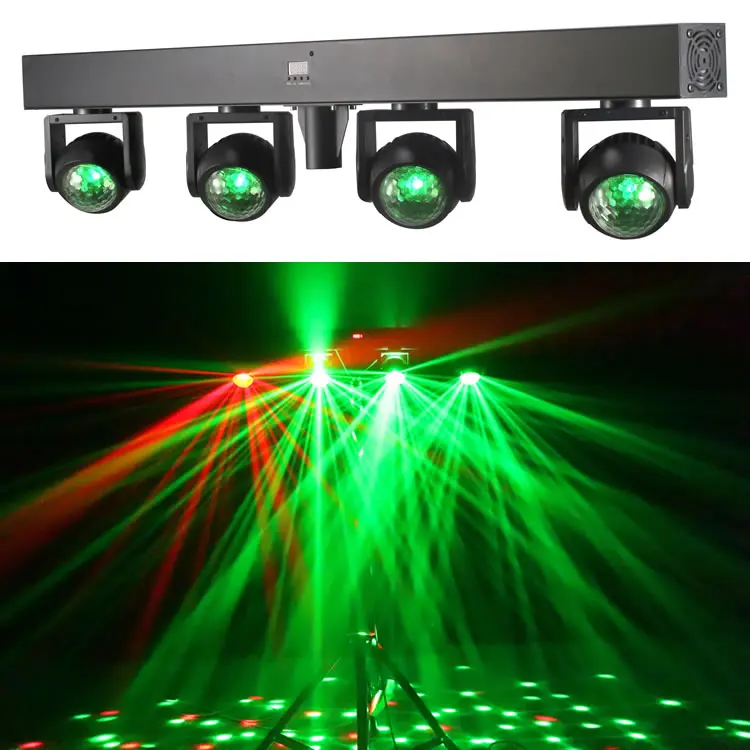 Professional  DJ Green Laser 4 Moving Head Beam Wash Ball RGBW LED  Light Bar