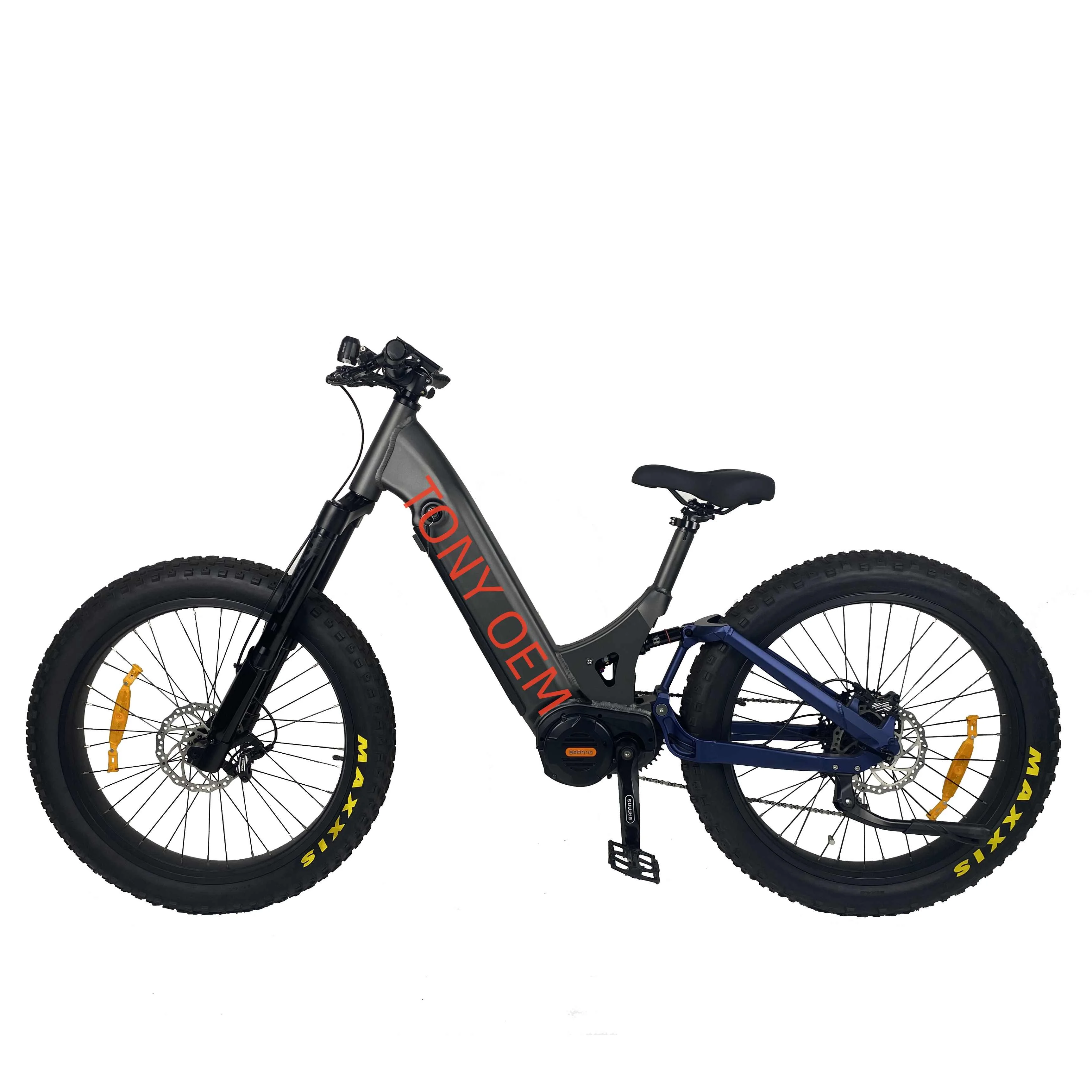 QUEEEN/Full suspension Bafang Ultra G510 48V750W 1000W centrail mid drive motor Electric Hybrid Bike Step Through Fat Tire Elect