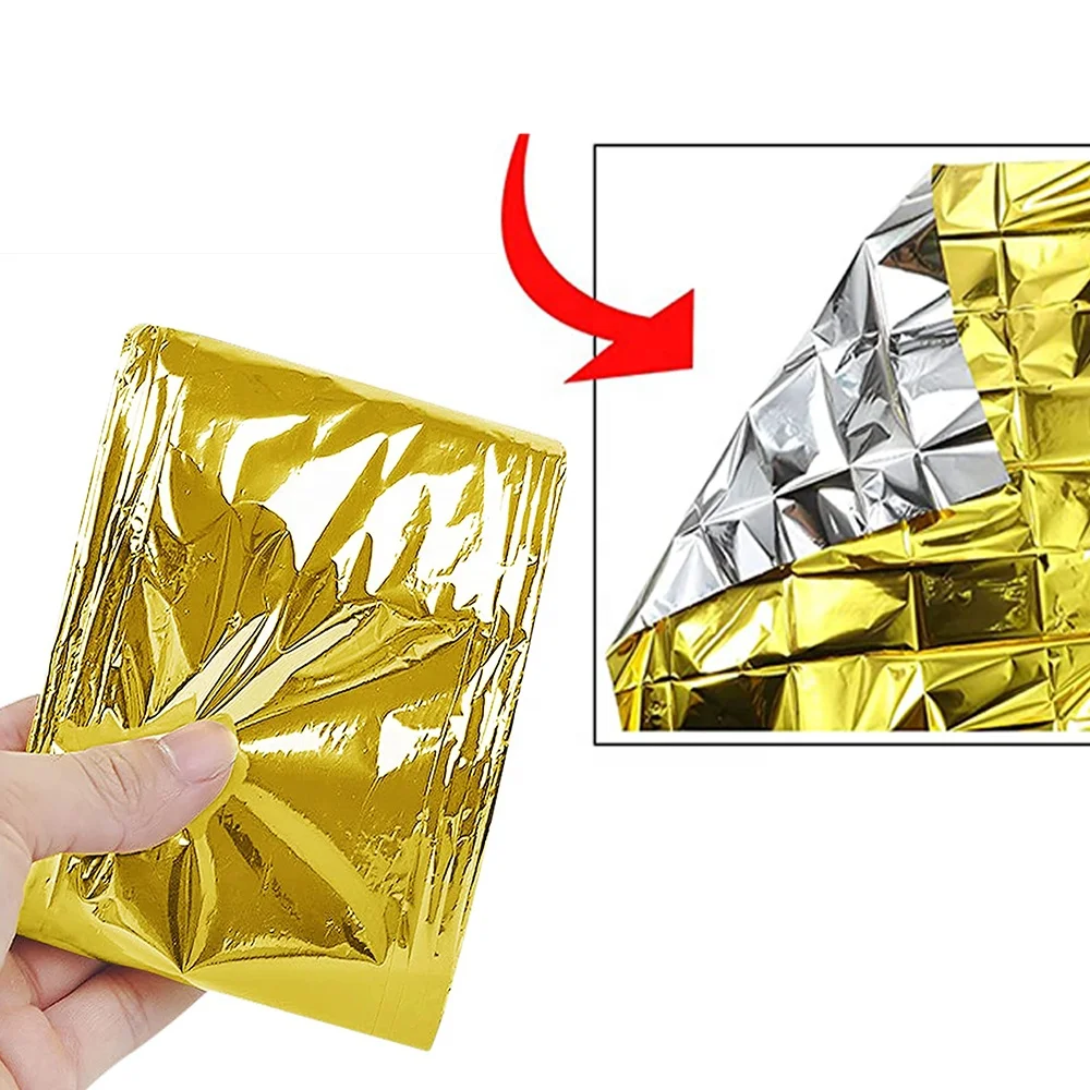 Outdoor Reflective Emergency Thermal Blanket Keep Heat Out For First Aid Camping Mat Double Sided